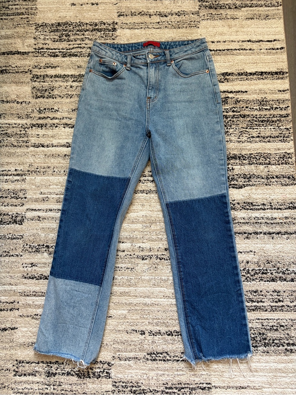 Signature8 Two-Tone Blue Straight Leg Jeans